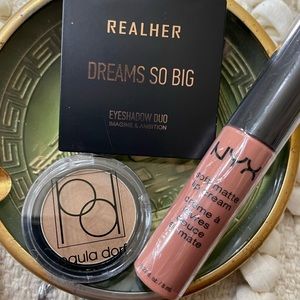 REALHER Dreams So Big eyeshadow, NYX matte lip cream, Paula Dorf bronzer, NIB